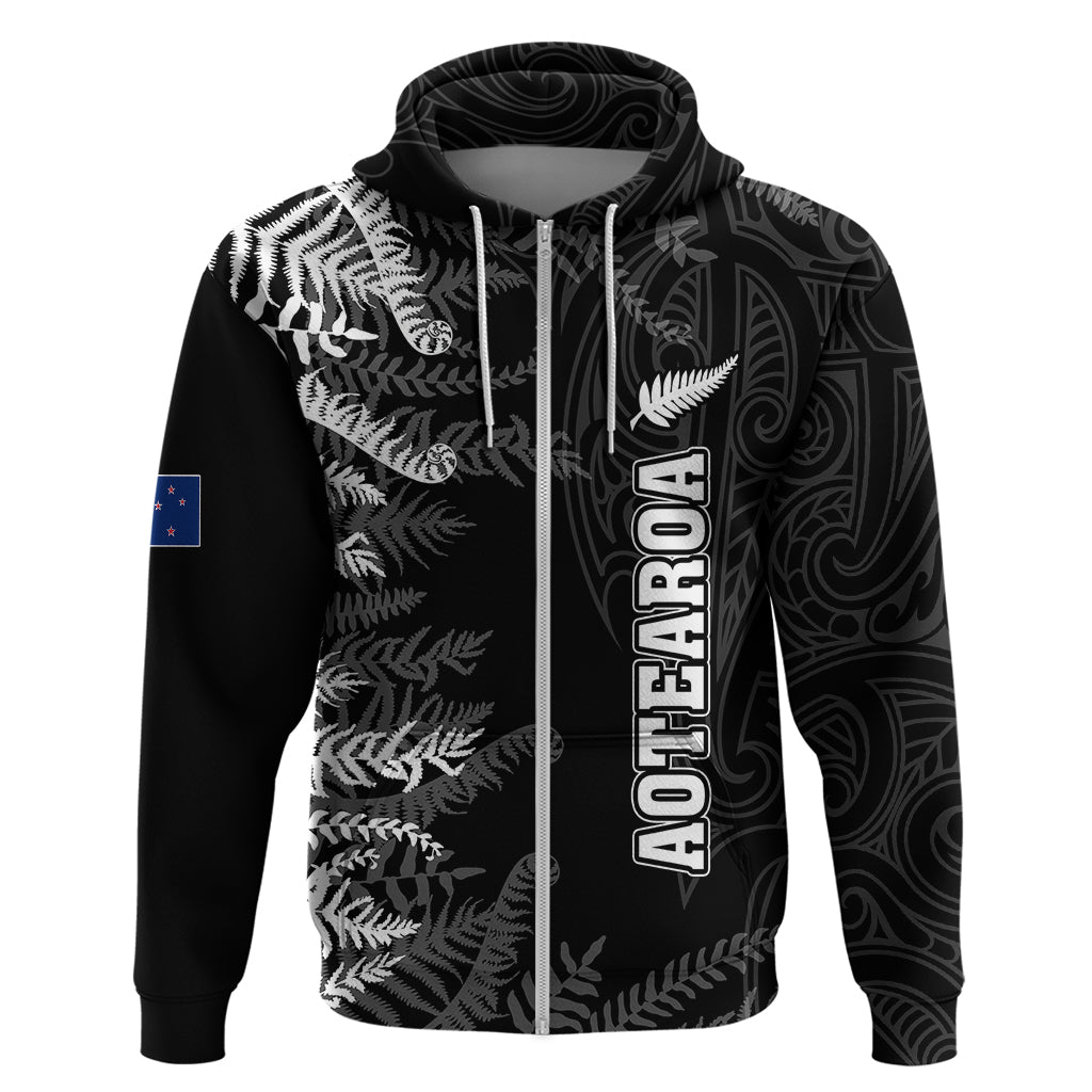 Personalised New Zealand Rugby Hoodie Silver Fern Basic 2023 World Cup LT7 - Vibe Hoodie Shop