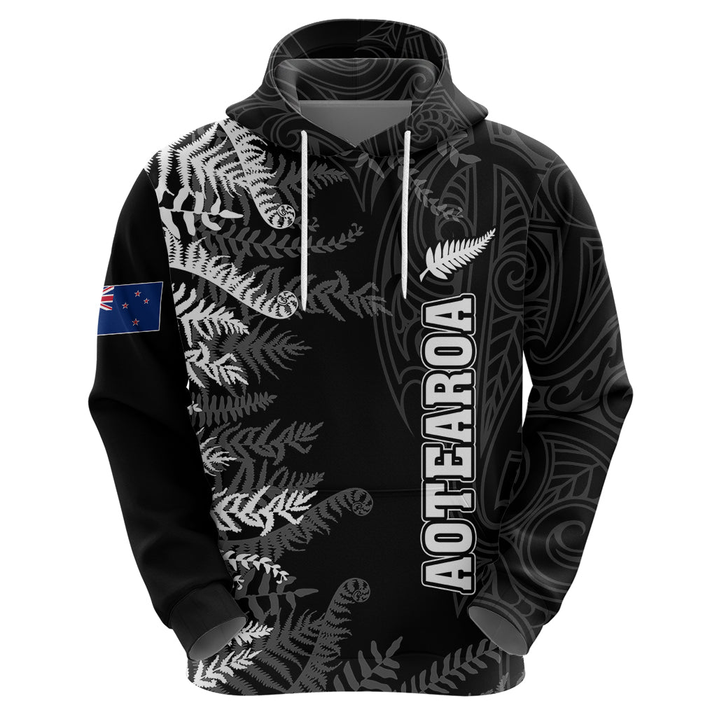 Personalised New Zealand Rugby Hoodie Silver Fern Basic 2023 World Cup LT7 - Vibe Hoodie Shop