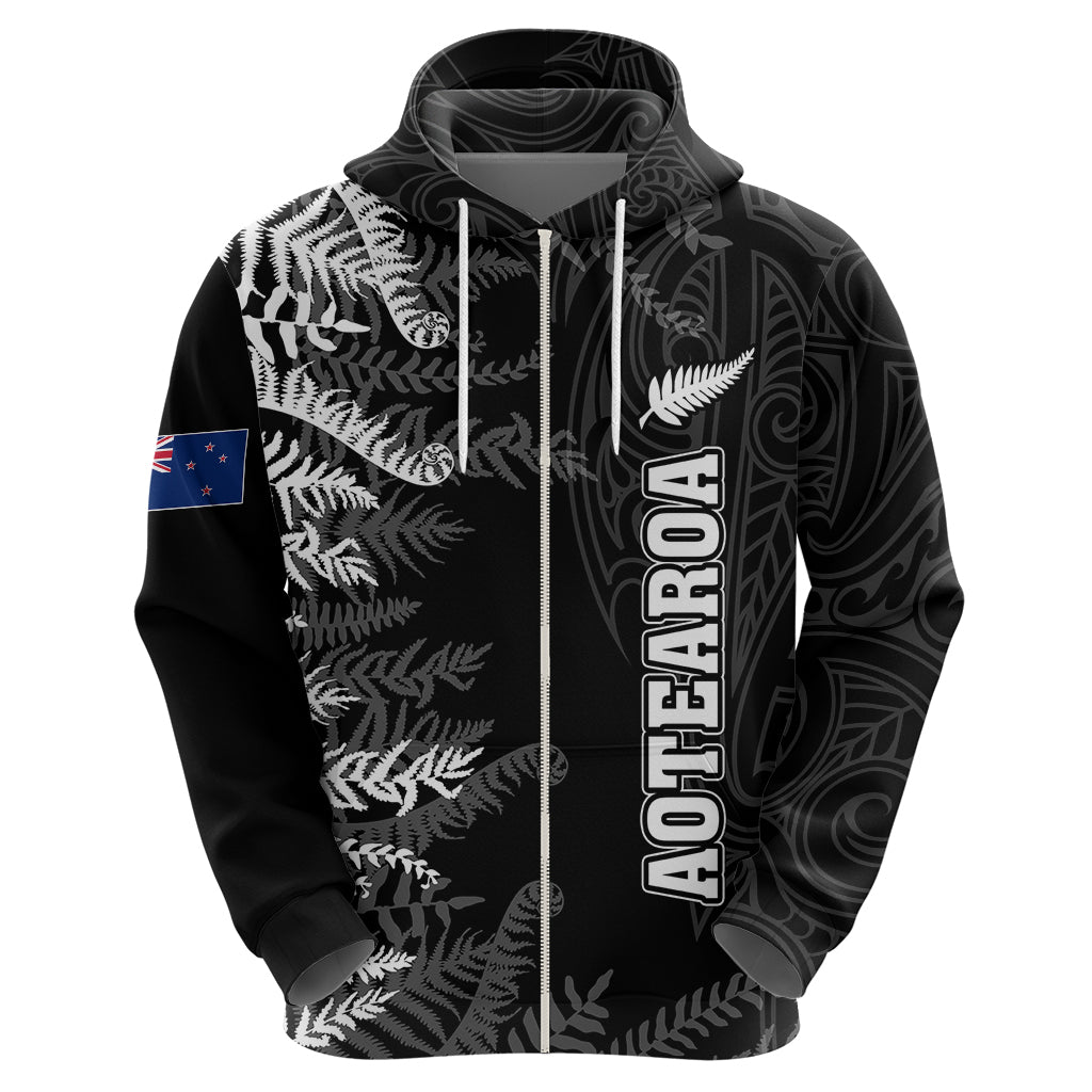 Personalised New Zealand Rugby Hoodie Silver Fern Basic 2023 World Cup LT7 - Vibe Hoodie Shop