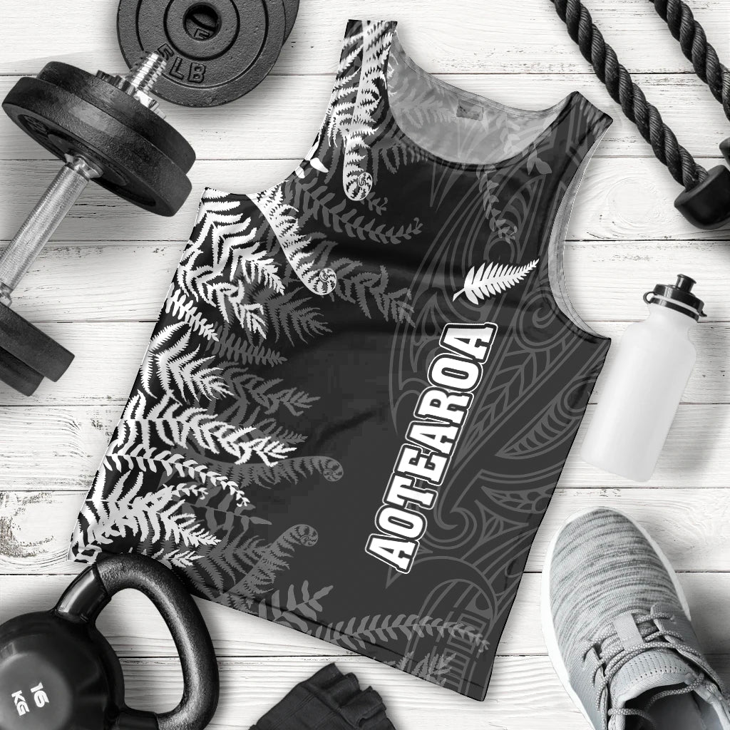 Personalised New Zealand Rugby Men Tank Top Silver Fern Basic 2023 World Cup - Vibe Hoodie Shop