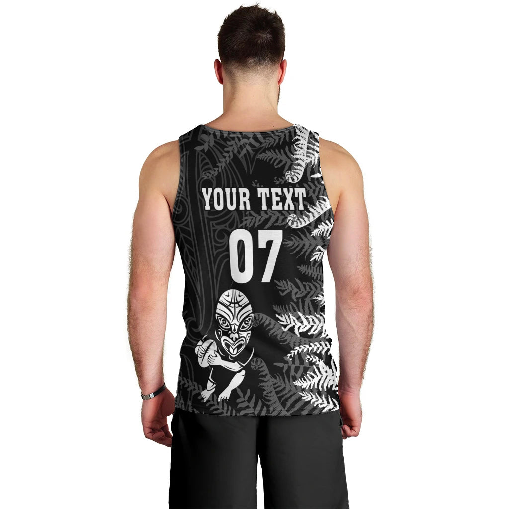 Personalised New Zealand Rugby Men Tank Top Silver Fern Basic 2023 World Cup - Vibe Hoodie Shop