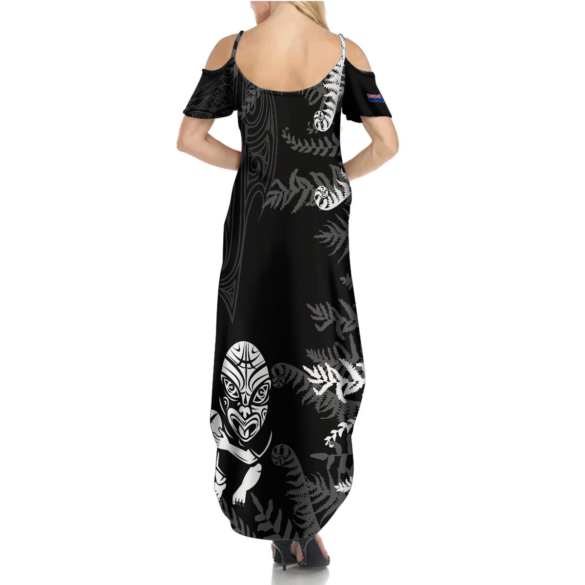 personalised-new-zealand-rugby-summer-maxi-dress-silver-fern-basic-2023-world-cup