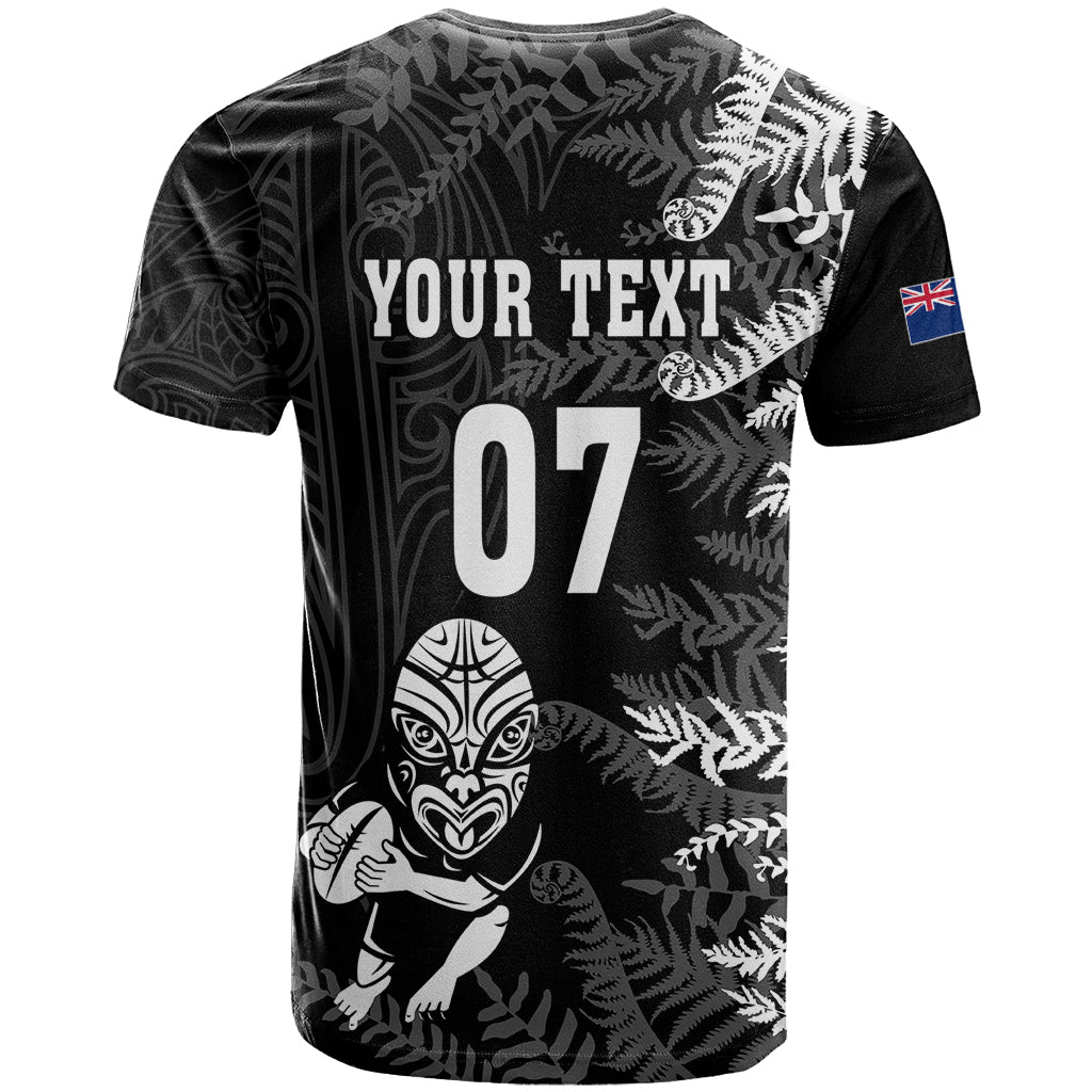 Personalised New Zealand Rugby T Shirt Silver Fern Basic 2023 World Cup - Vibe Hoodie Shop