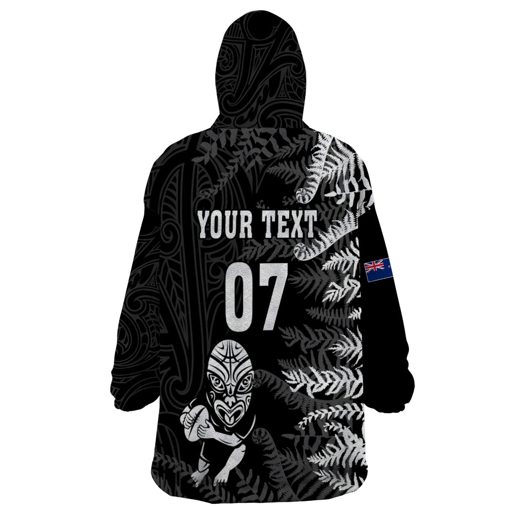 Personalised New Zealand Rugby Wearable Blanket Hoodie Silver Fern Basic 2023 World Cup - Vibe Hoodie Shop