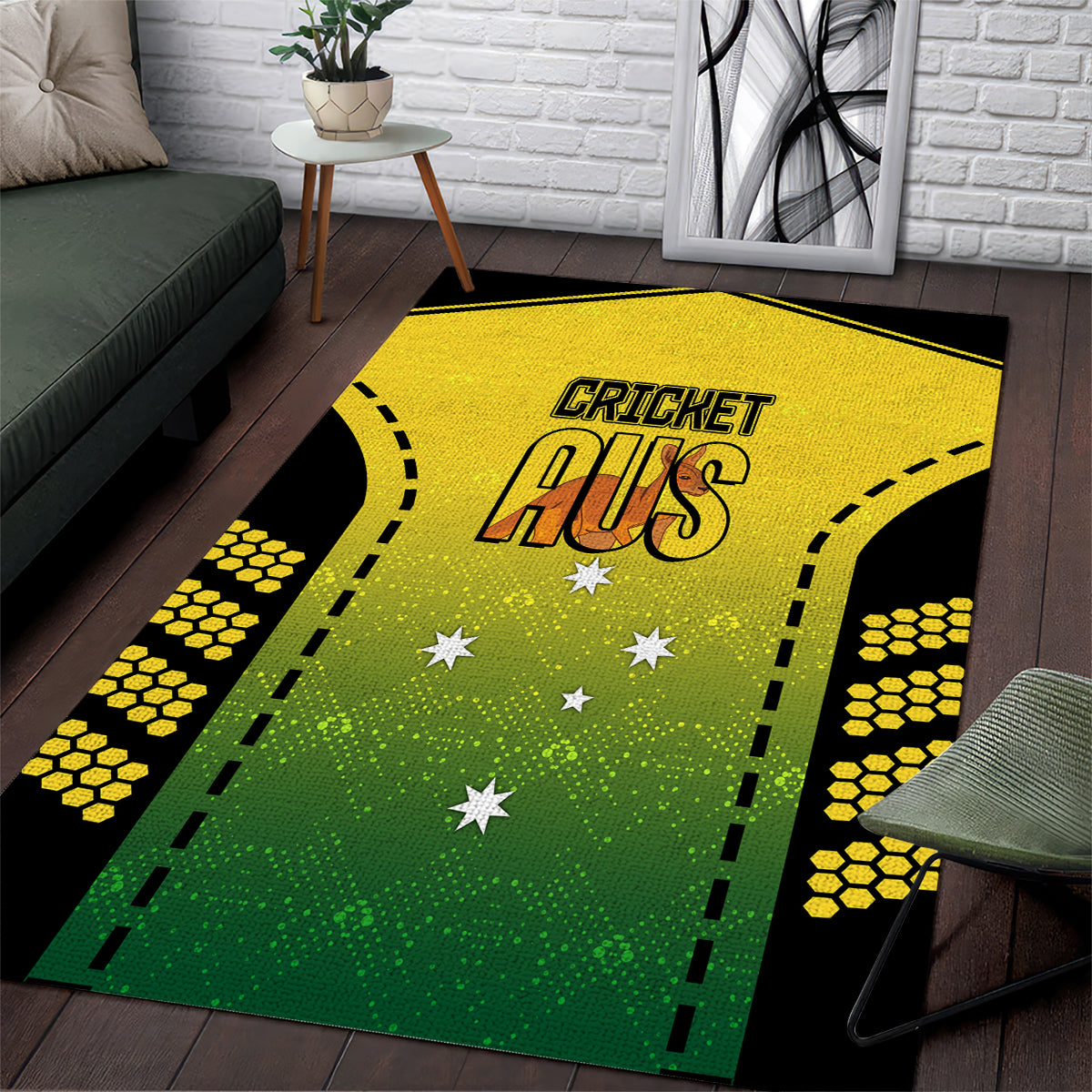 Australia Cricket Area Rug Kangaroo Champions 2023 Go Aussies - Vibe Hoodie Shop