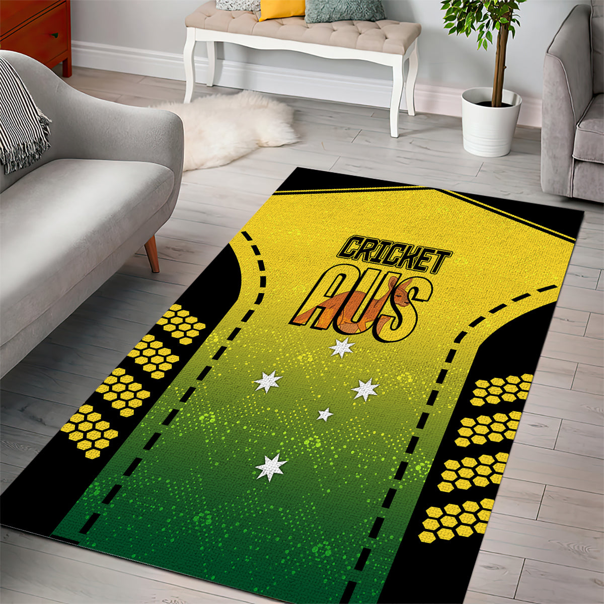 Australia Cricket Area Rug Kangaroo Champions 2023 Go Aussies - Vibe Hoodie Shop