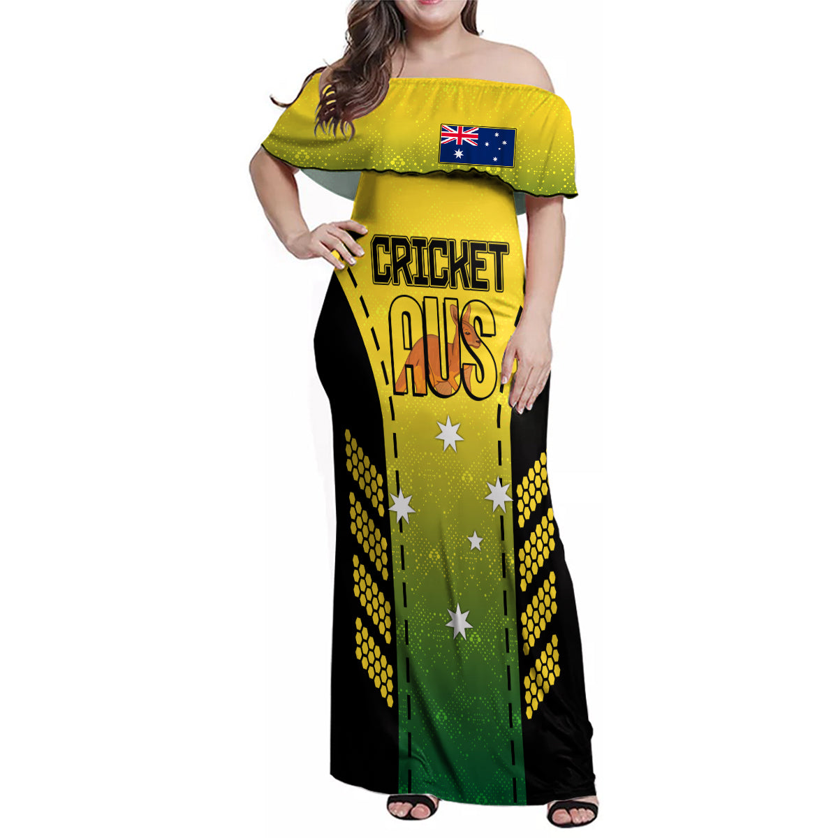 custom-australia-cricket-family-matching-off-shoulder-maxi-dress-and-hawaiian-shirt-kangaroo-champions-2023-go-aussies