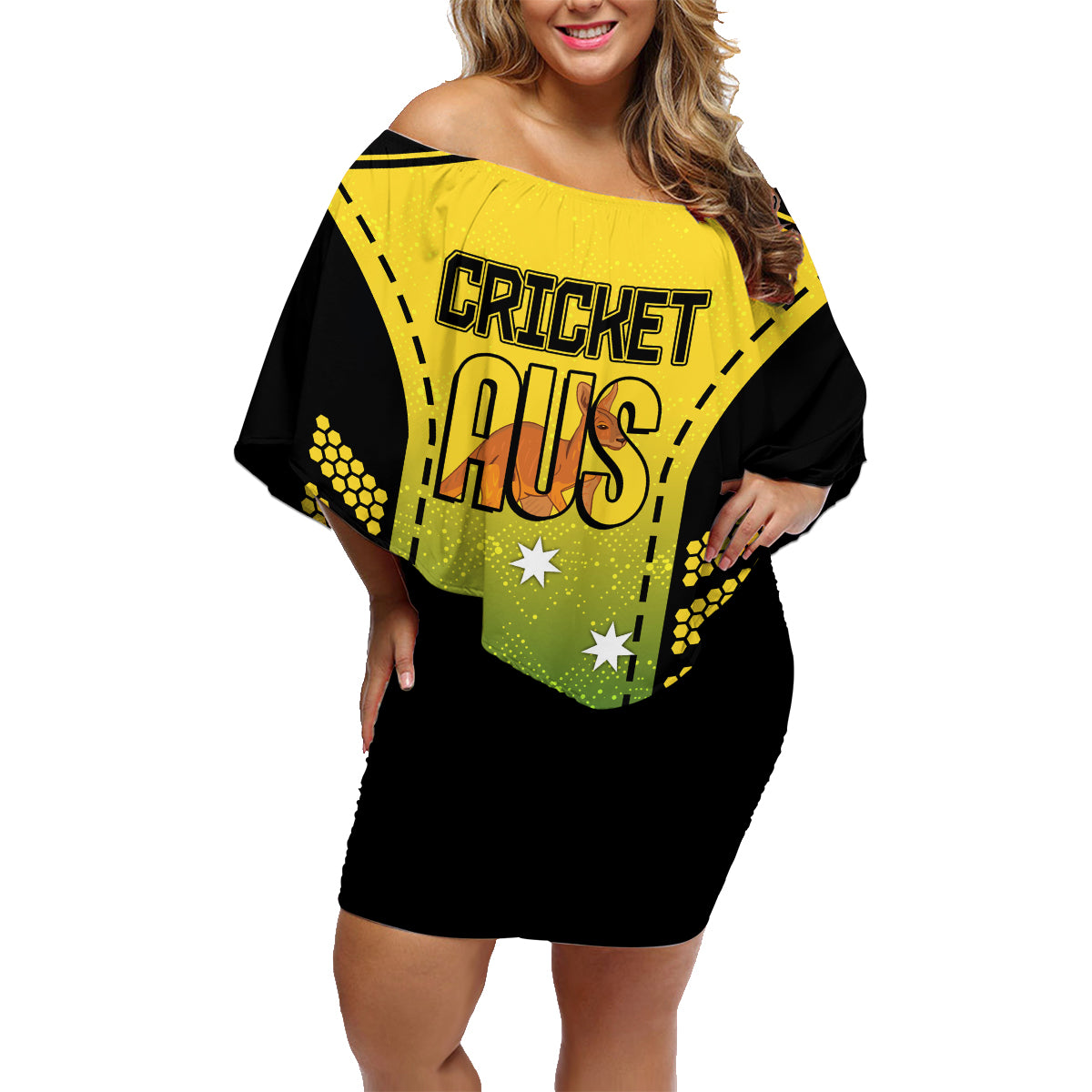 custom-australia-cricket-family-matching-off-shoulder-short-dress-and-hawaiian-shirt-kangaroo-champions-2023-go-aussies