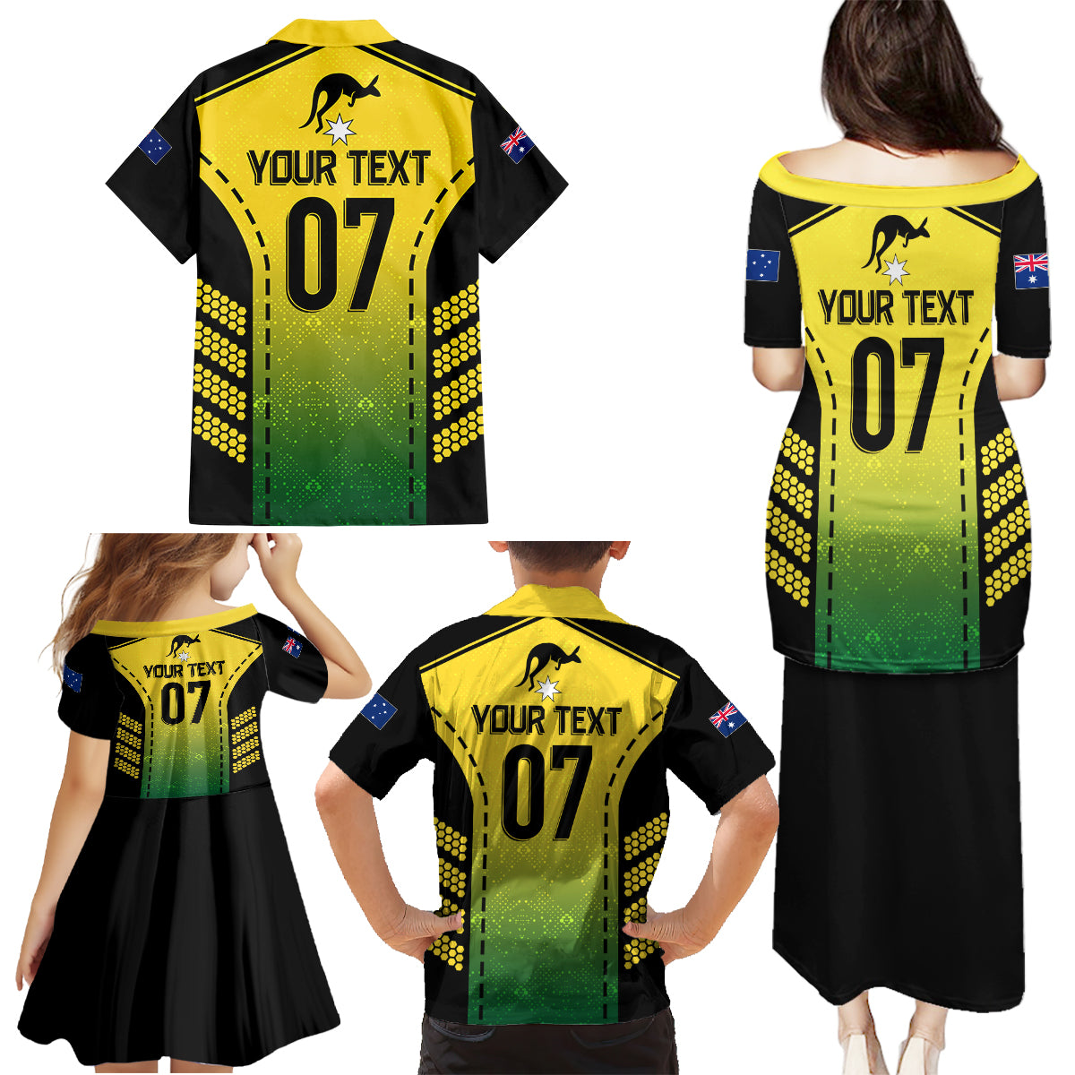 custom-australia-cricket-family-matching-puletasi-dress-and-hawaiian-shirt-kangaroo-champions-2023-go-aussies