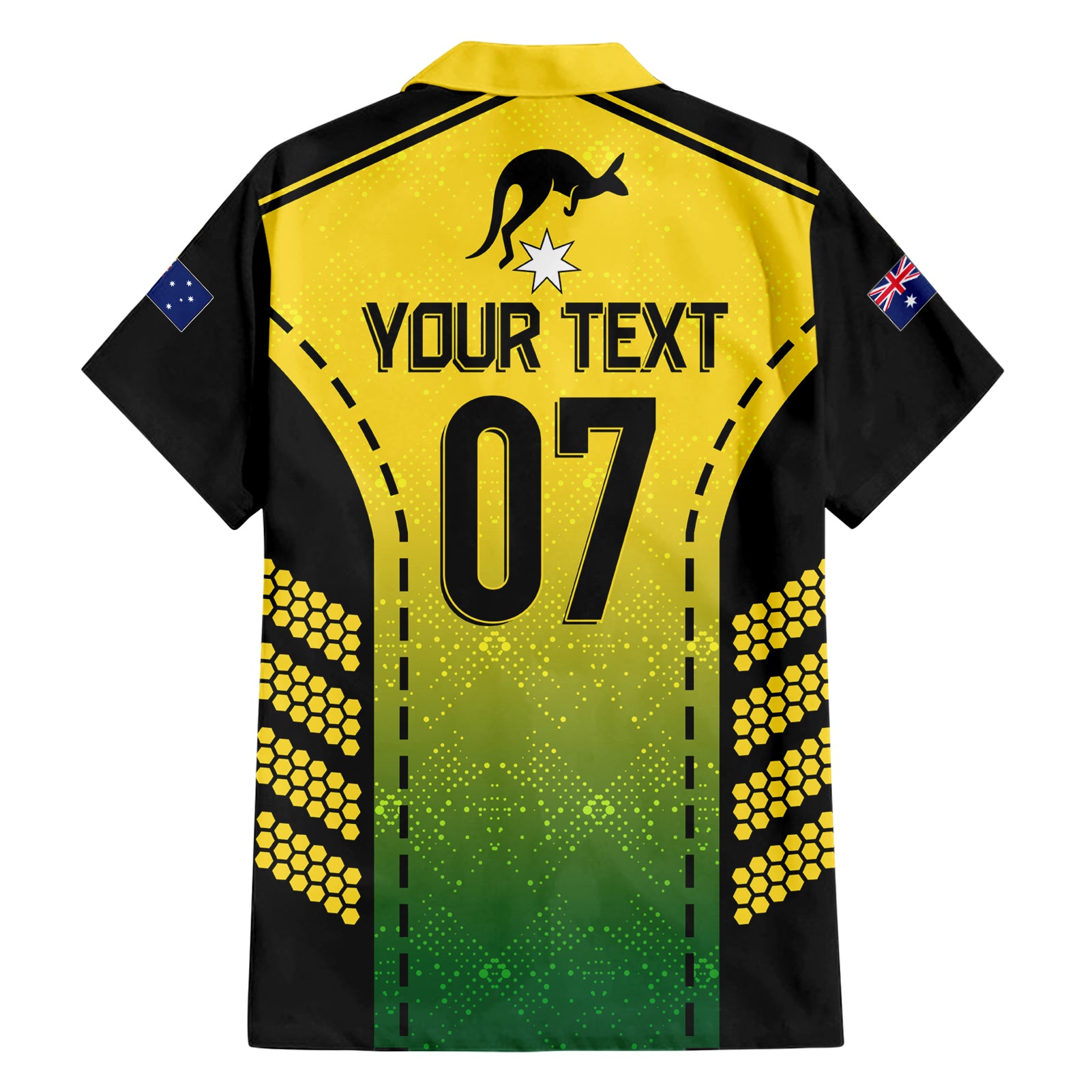 custom-australia-cricket-family-matching-short-sleeve-bodycon-dress-and-hawaiian-shirt-kangaroo-champions-2023-go-aussies