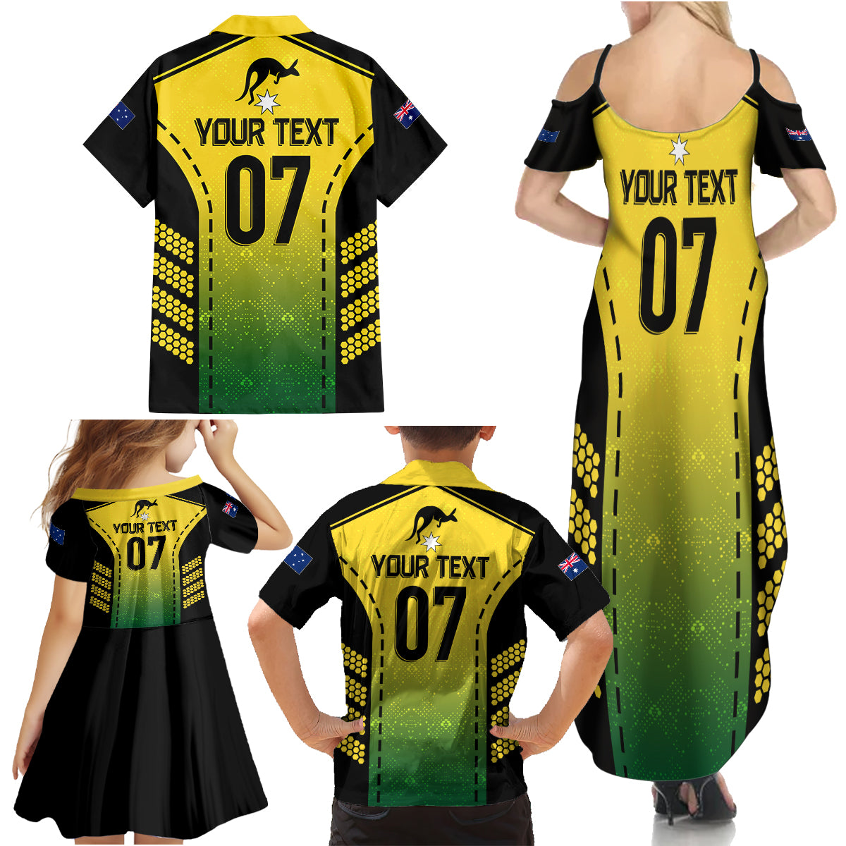 custom-australia-cricket-family-matching-summer-maxi-dress-and-hawaiian-shirt-kangaroo-champions-2023-go-aussies