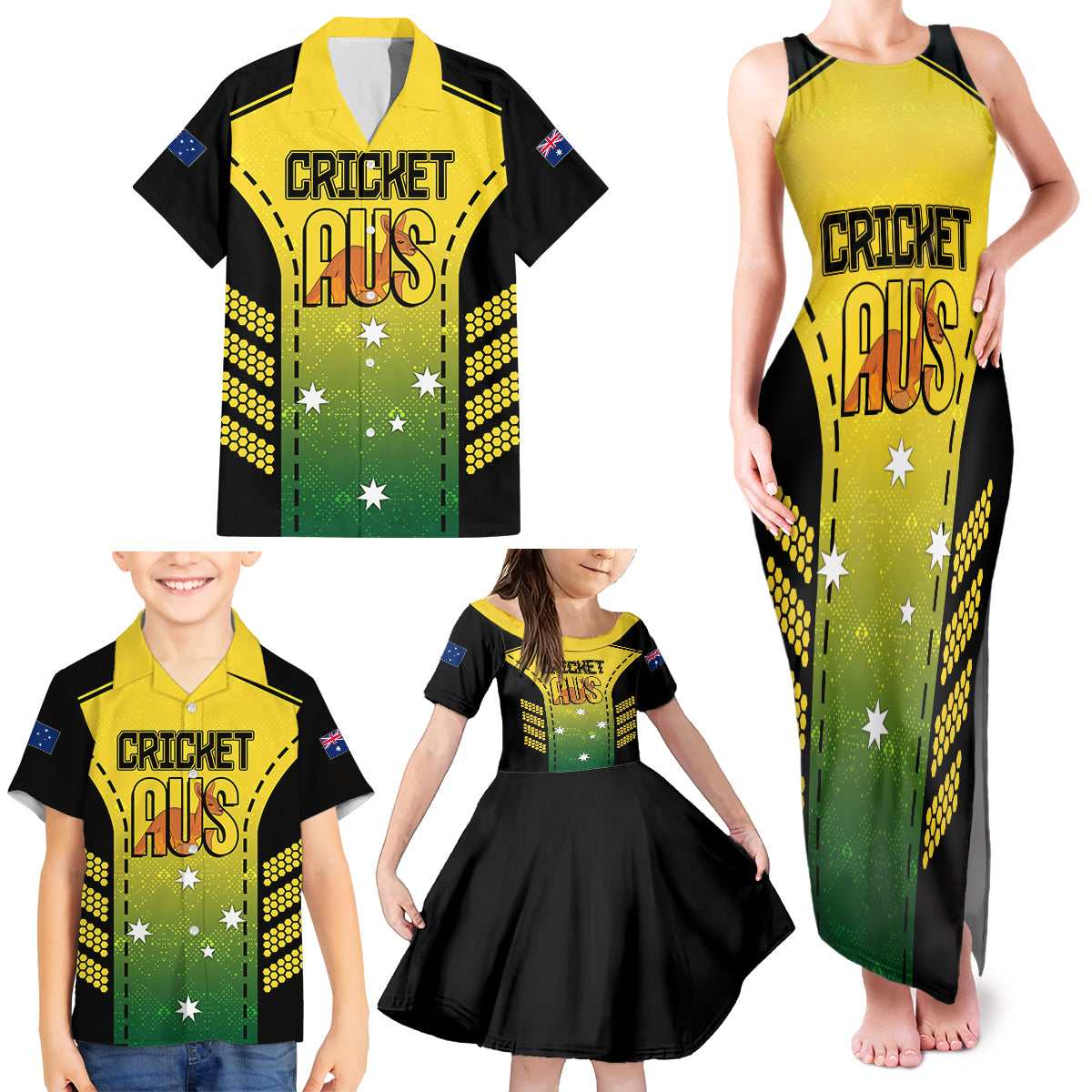 custom-australia-cricket-family-matching-tank-maxi-dress-and-hawaiian-shirt-kangaroo-champions-2023-go-aussies