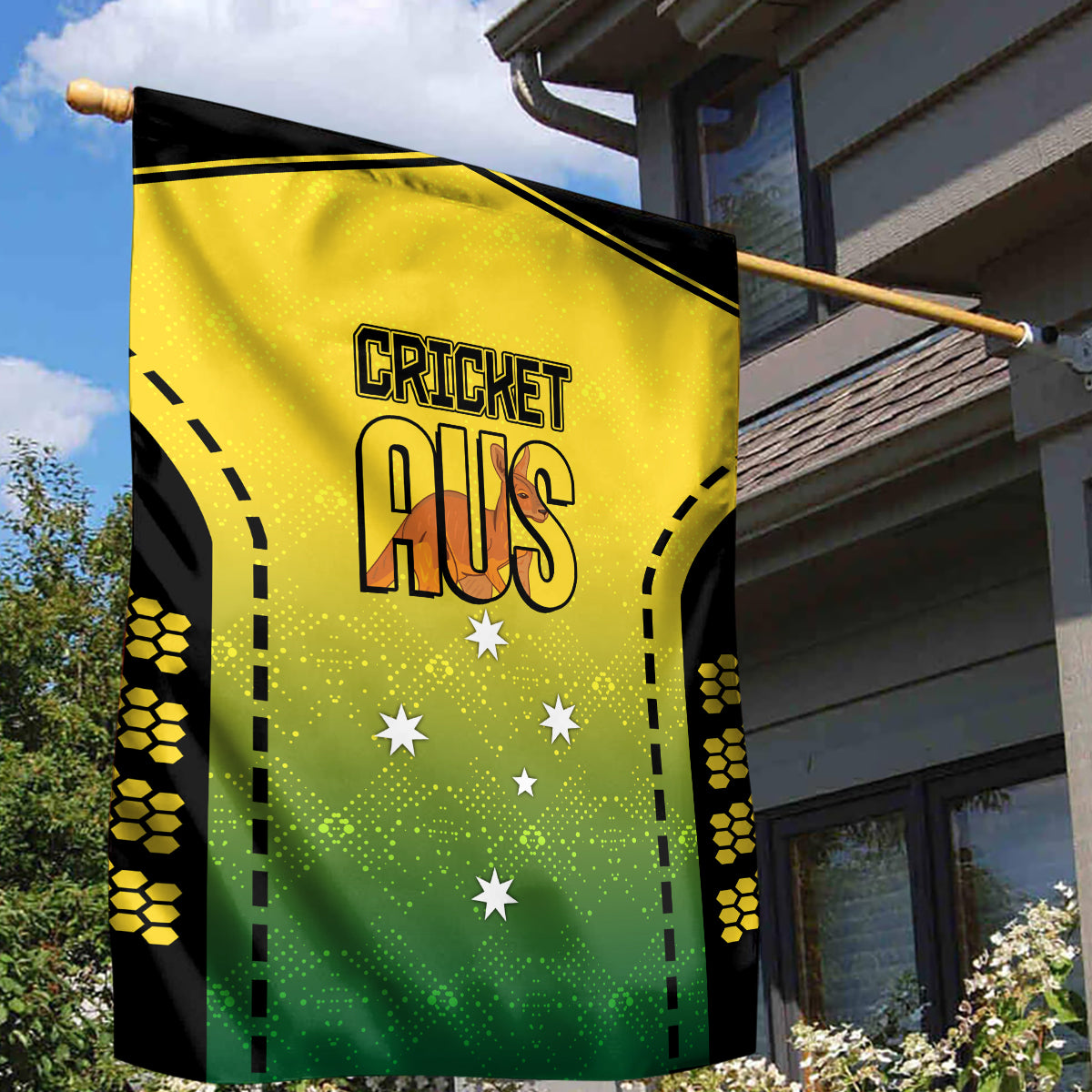 Australia Cricket Garden Flag Kangaroo Champions 2023 Go Aussies - Vibe Hoodie Shop