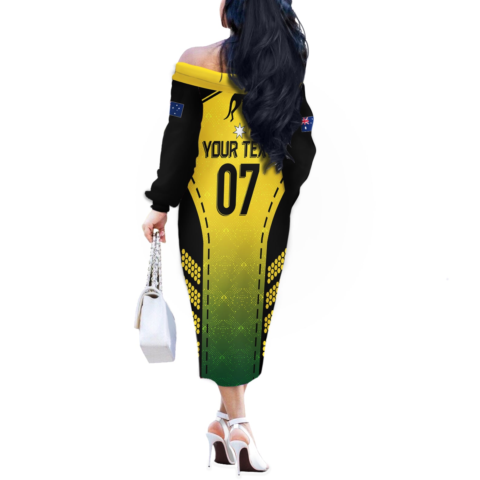 custom-australia-cricket-off-the-shoulder-long-sleeve-dress-kangaroo-champions-2023-go-aussies