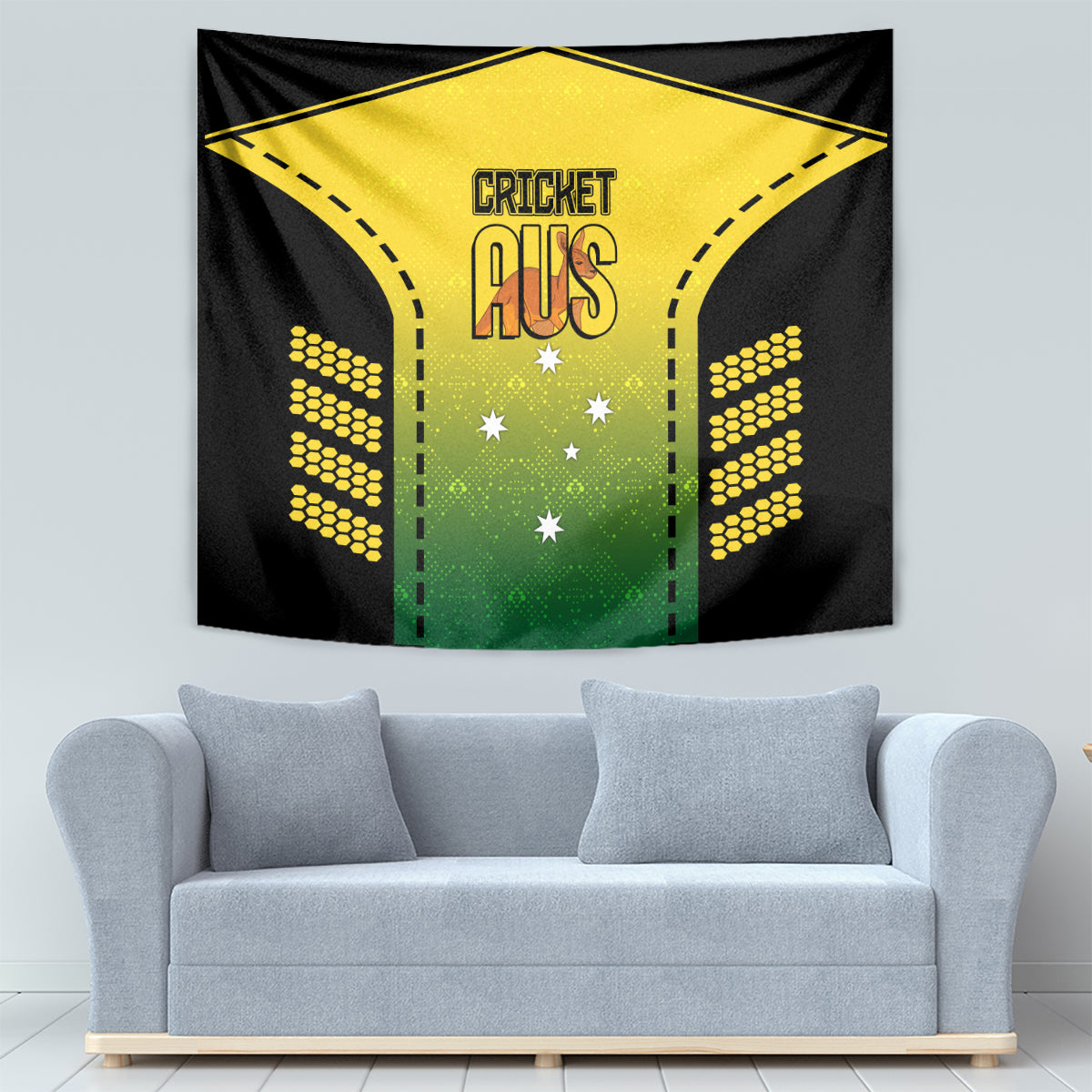 Australia Cricket Tapestry Kangaroo Champions 2023 Go Aussies - Vibe Hoodie Shop