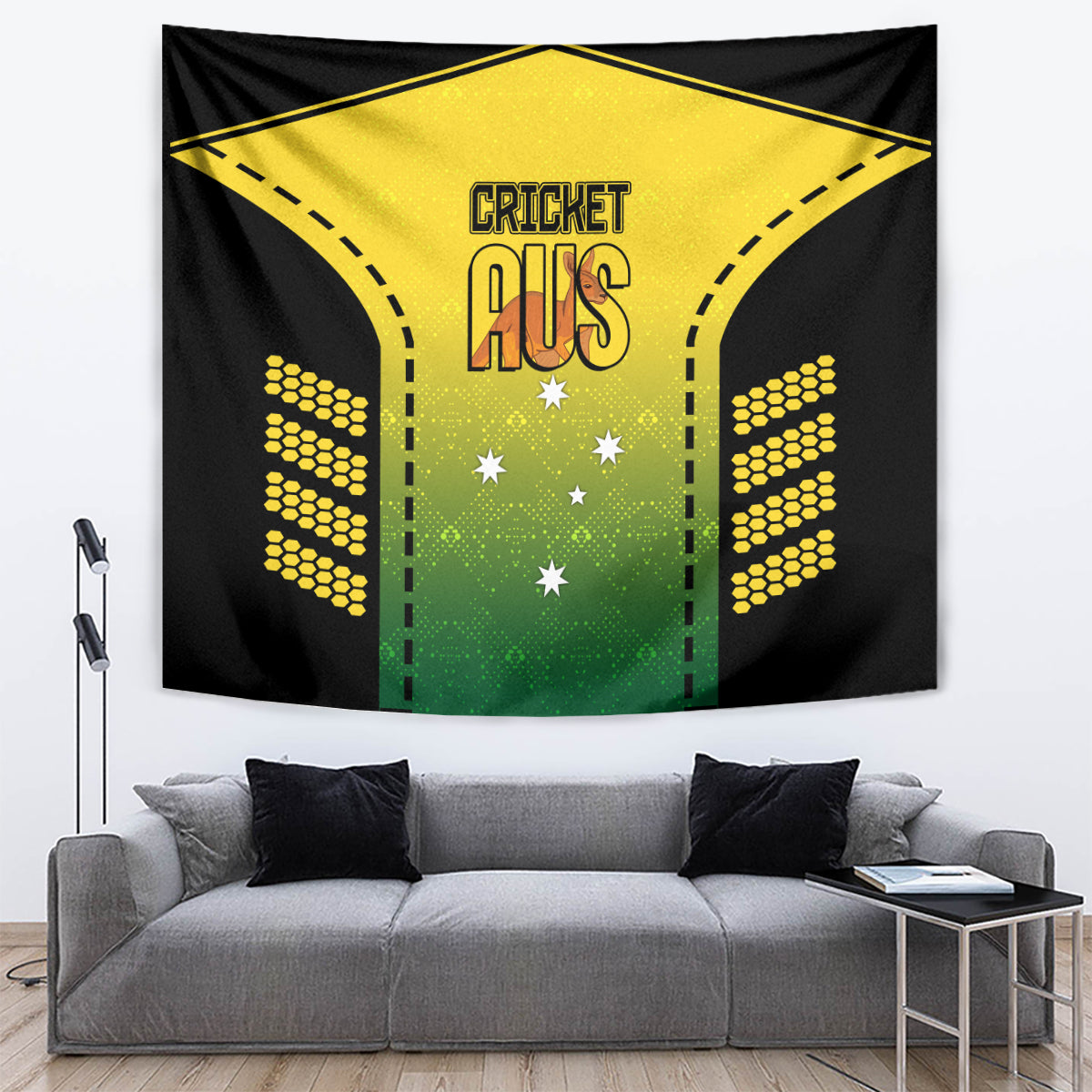 Australia Cricket Tapestry Kangaroo Champions 2023 Go Aussies - Vibe Hoodie Shop