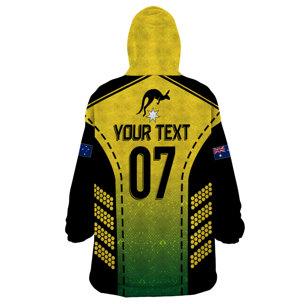 Custom Australia Cricket Wearable Blanket Hoodie Kangaroo Champions 2023 Go Aussies - Vibe Hoodie Shop