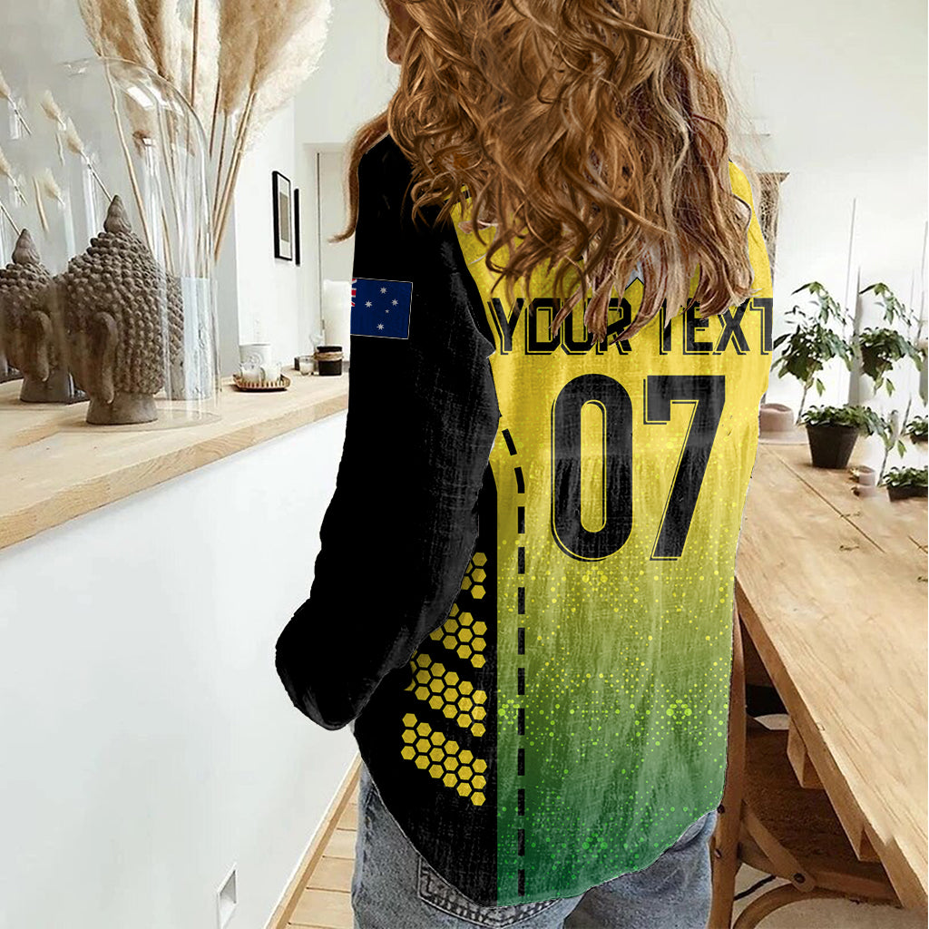 Custom Australia Cricket Women Casual Shirt Kangaroo Champions 2023 Go Aussies - Vibe Hoodie Shop