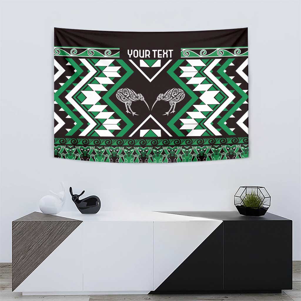 Personalised Taniko Motifs Aotearoa Tapestry Waitangi Kowhaiwhai Kiwi - Green - Vibe Hoodie Shop