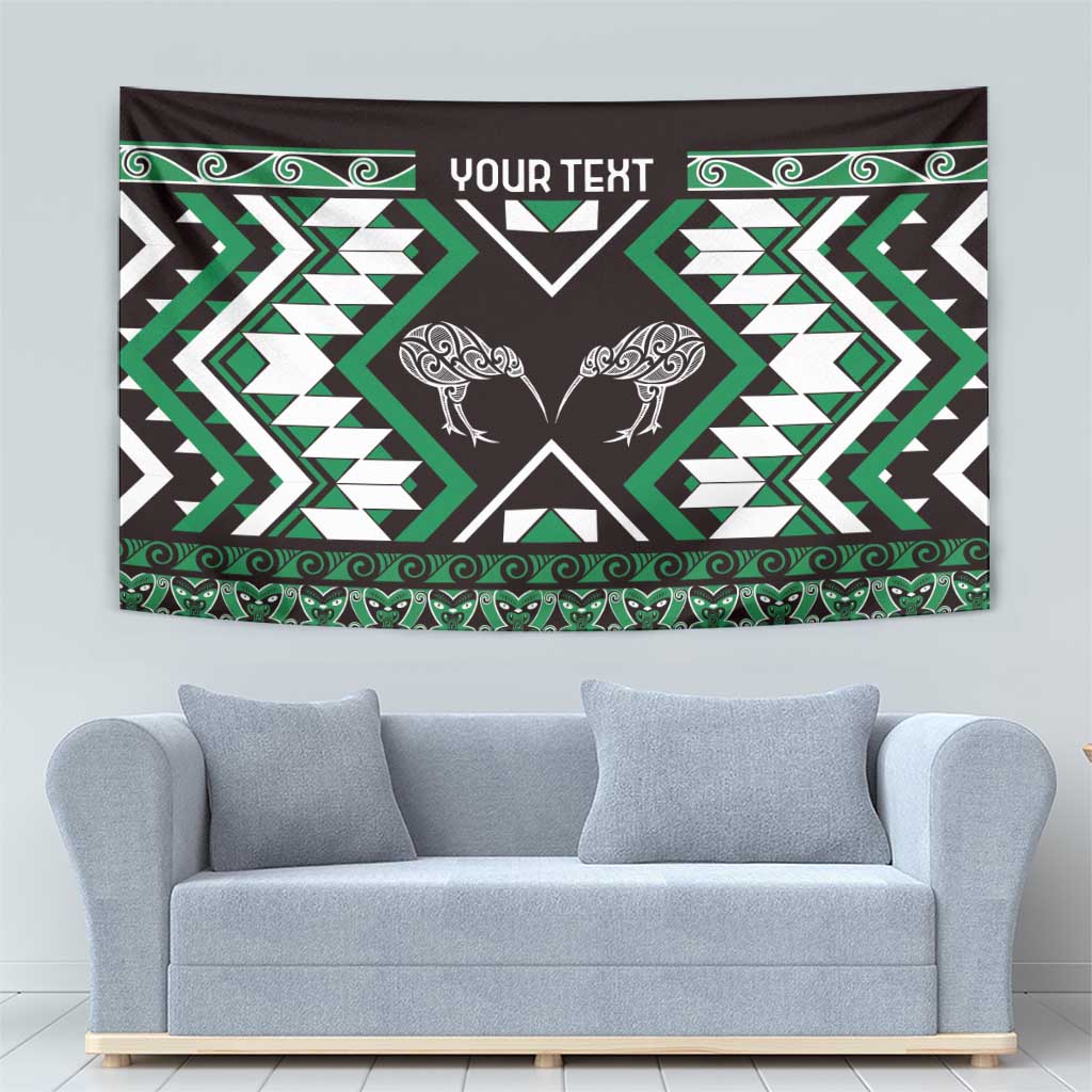 Personalised Taniko Motifs Aotearoa Tapestry Waitangi Kowhaiwhai Kiwi - Green - Vibe Hoodie Shop