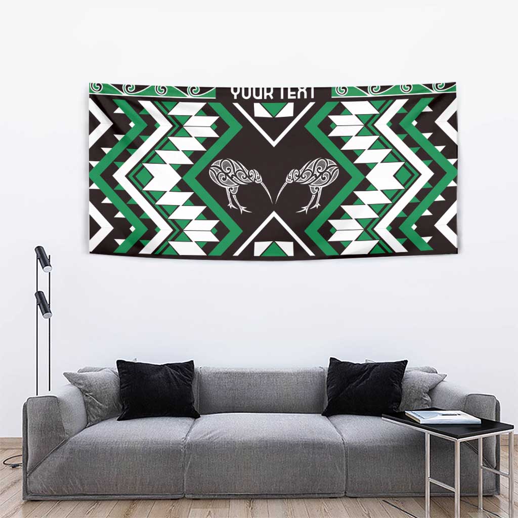 Personalised Taniko Motifs Aotearoa Tapestry Waitangi Kowhaiwhai Kiwi - Green - Vibe Hoodie Shop