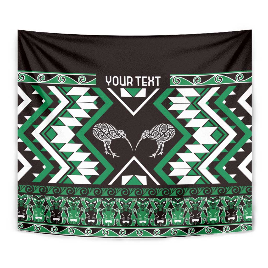 Personalised Taniko Motifs Aotearoa Tapestry Waitangi Kowhaiwhai Kiwi - Green - Vibe Hoodie Shop