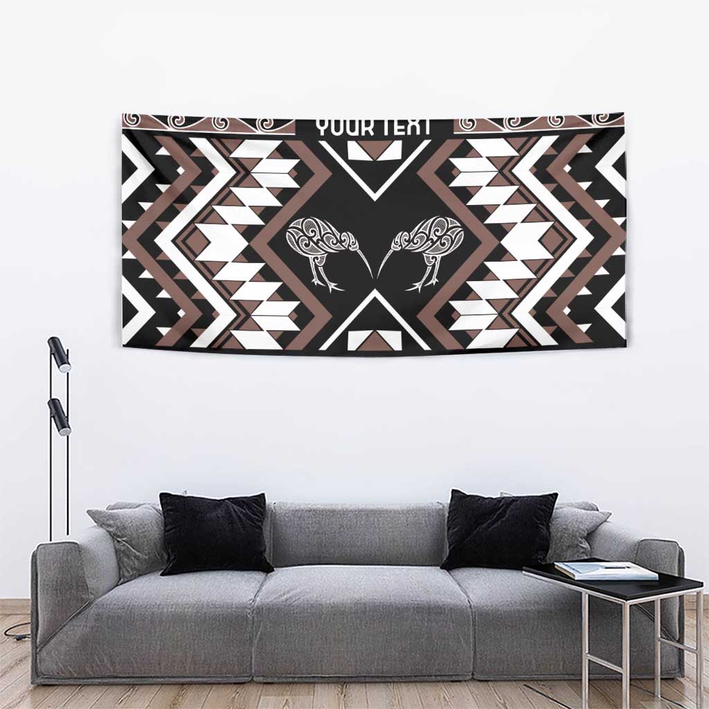 Personalised Taniko Motifs Aotearoa Tapestry Waitangi Kowhaiwhai Kiwi - Mocha - Vibe Hoodie Shop