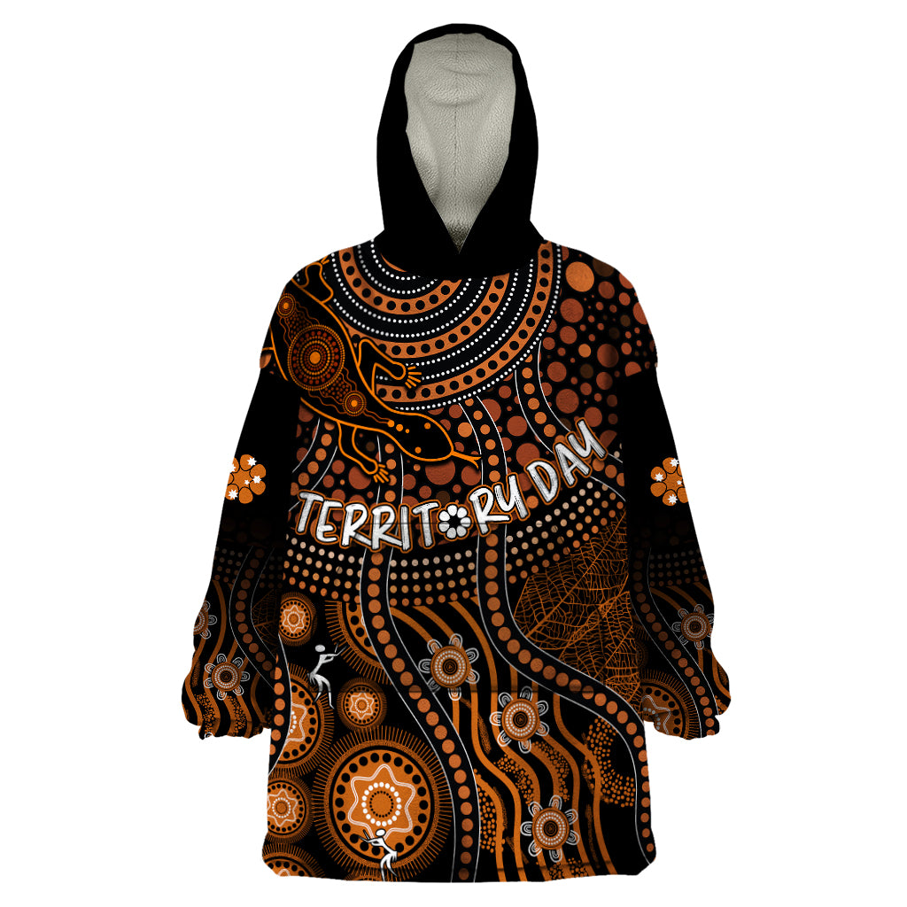 Personalised Northern Territory Day Wearable Blanket Hoodie Indigenous Sun and Life Art - Vibe Hoodie Shop