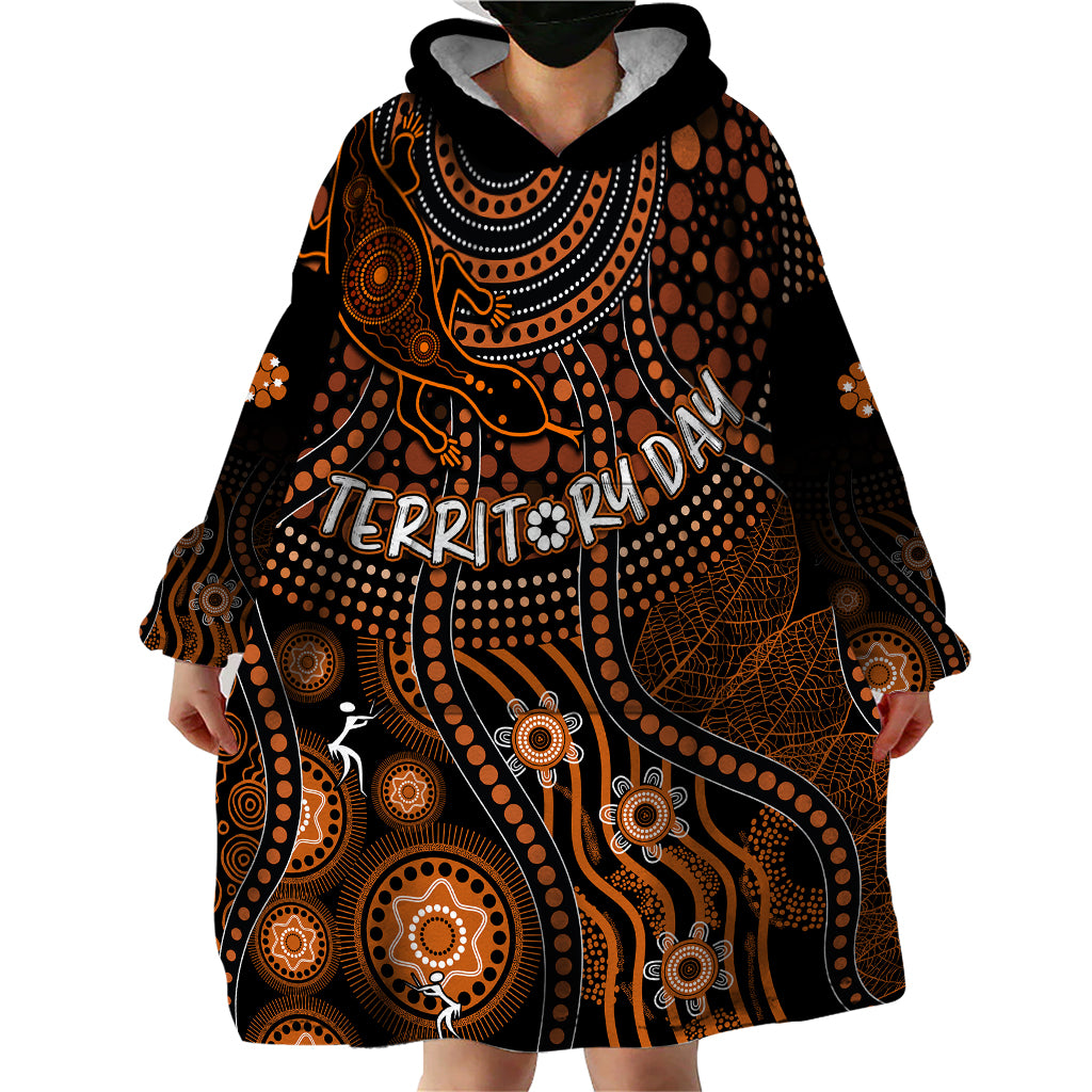 Personalised Northern Territory Day Wearable Blanket Hoodie Indigenous Sun and Life Art - Vibe Hoodie Shop