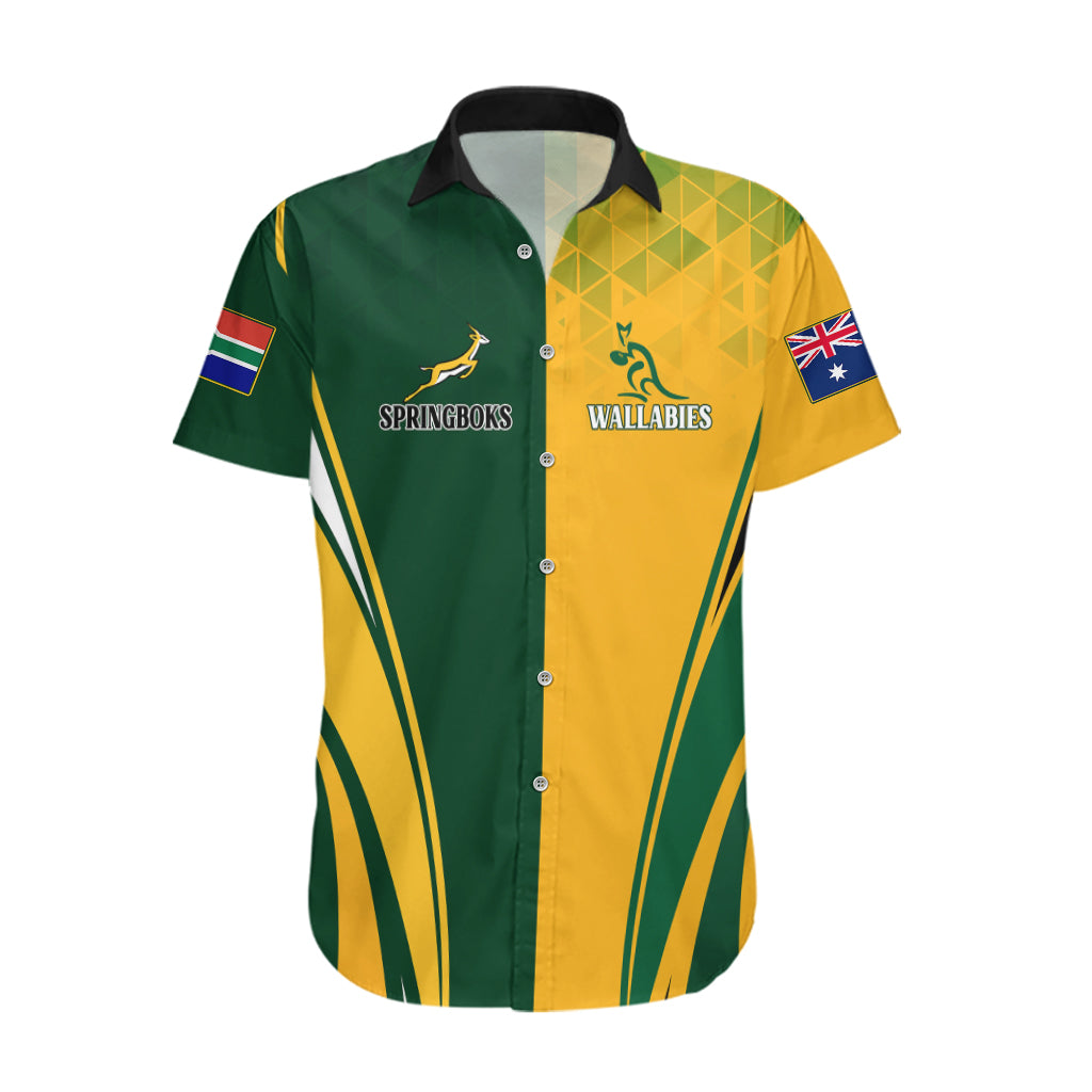 Personalised Australia Mix South Africa Rugby Hawaiian Shirt Wallabies And Springboks - Champions Special Ver - Vibe Hoodie Shop