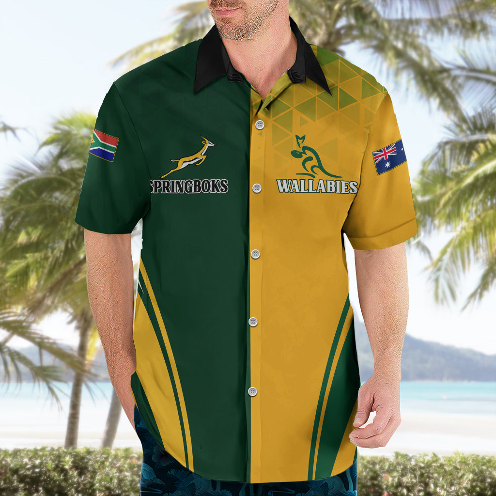 Personalised Australia Mix South Africa Rugby Hawaiian Shirt Wallabies And Springboks - Champions Special Ver - Vibe Hoodie Shop