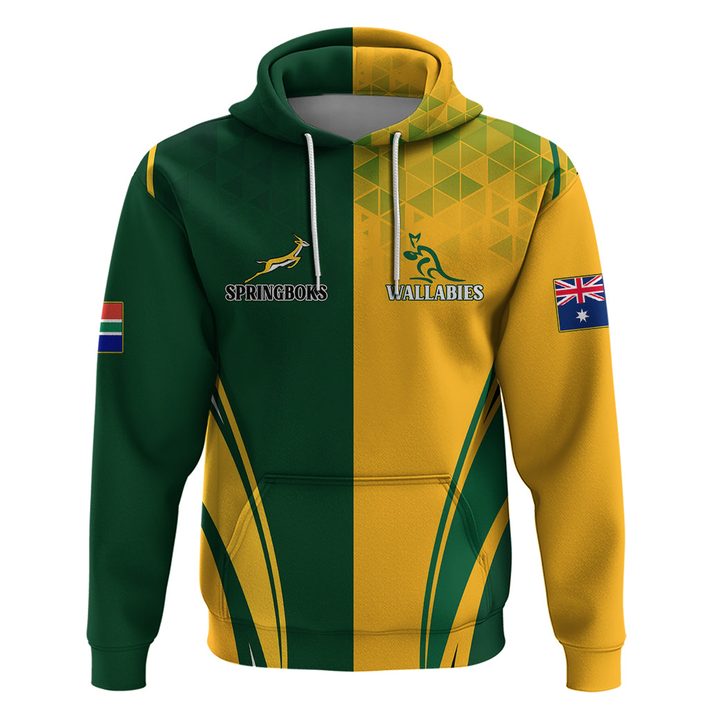 Personalised Australia Mix South Africa Rugby Hoodie Wallabies And Springboks - Champions Special Ver LT7 - Vibe Hoodie Shop
