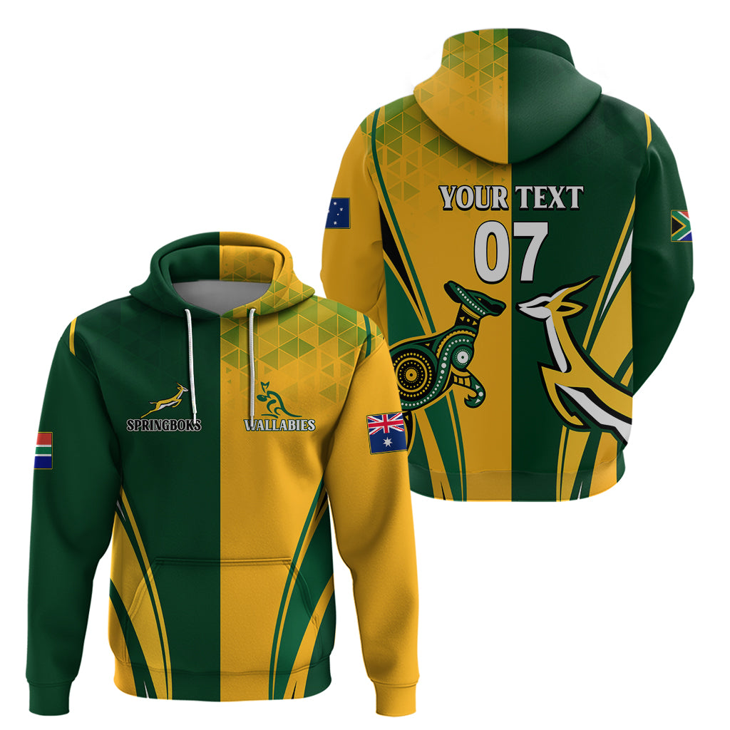 Personalised Australia Mix South Africa Rugby Hoodie Wallabies And Springboks - Champions Special Ver LT7 - Vibe Hoodie Shop