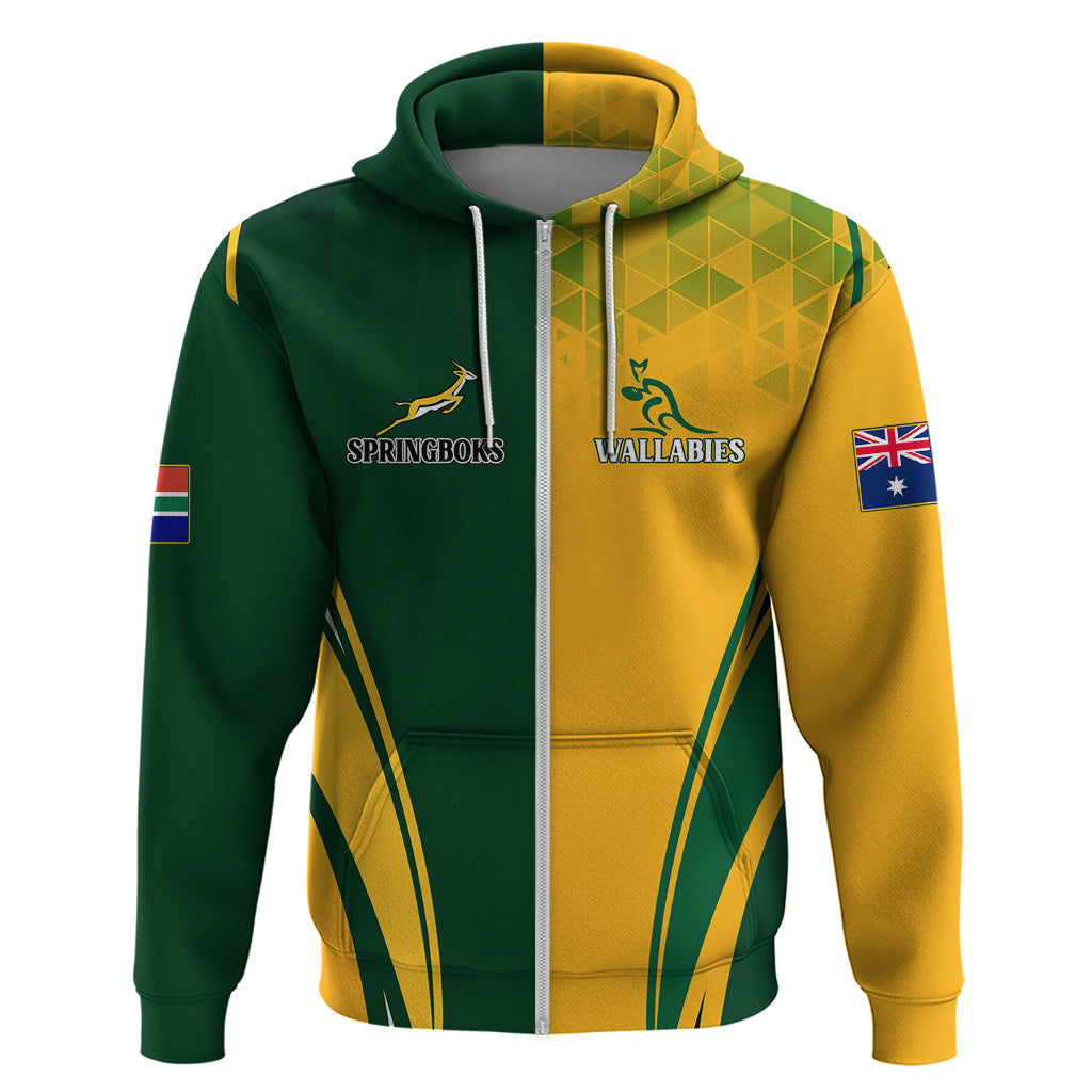 Personalised Australia Mix South Africa Rugby Hoodie Wallabies And Springboks - Champions Special Ver LT7 - Vibe Hoodie Shop