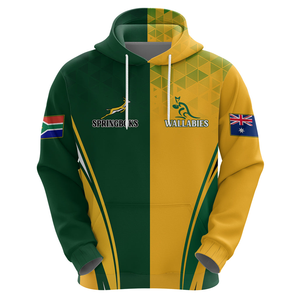 Personalised Australia Mix South Africa Rugby Hoodie Wallabies And Springboks - Champions Special Ver LT7 - Vibe Hoodie Shop