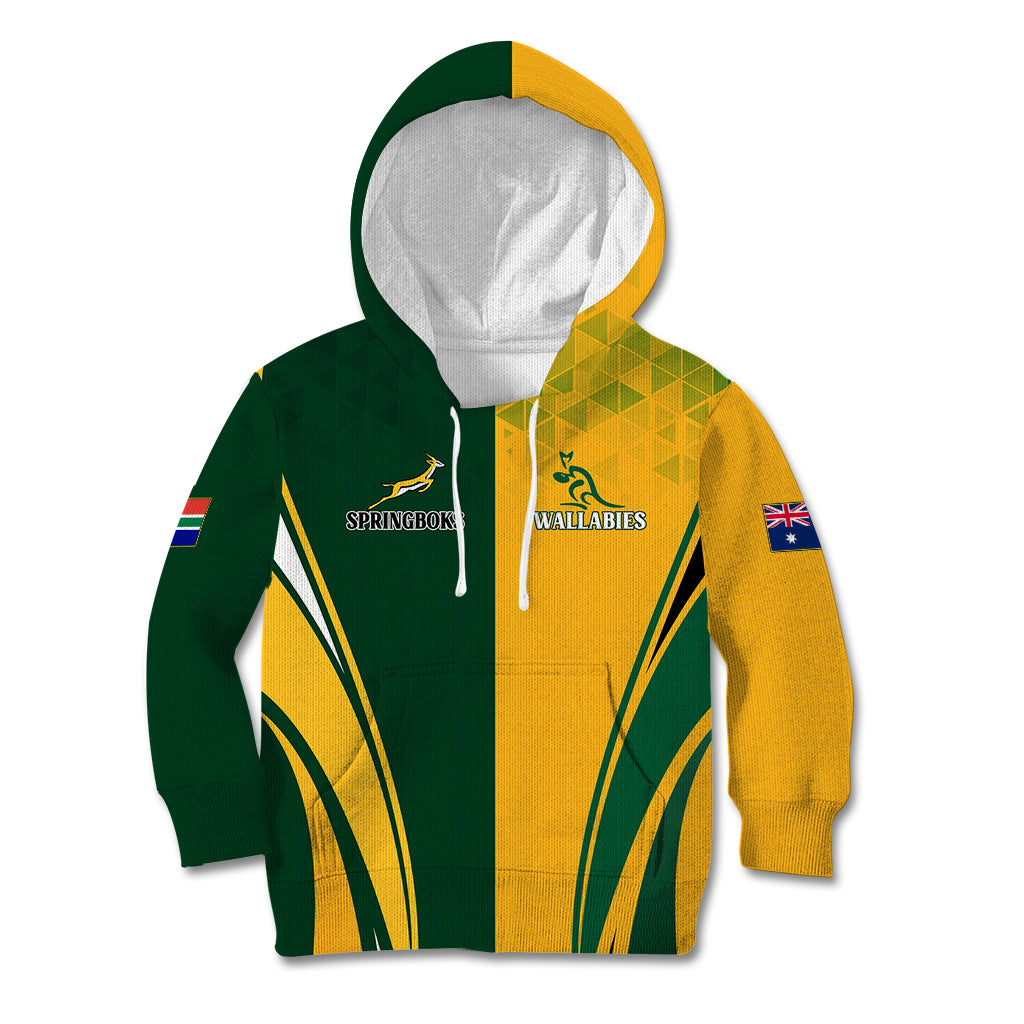 Personalised Australia Mix South Africa Rugby Kid Hoodie Wallabies And Springboks - Champions Special Ver - Vibe Hoodie Shop