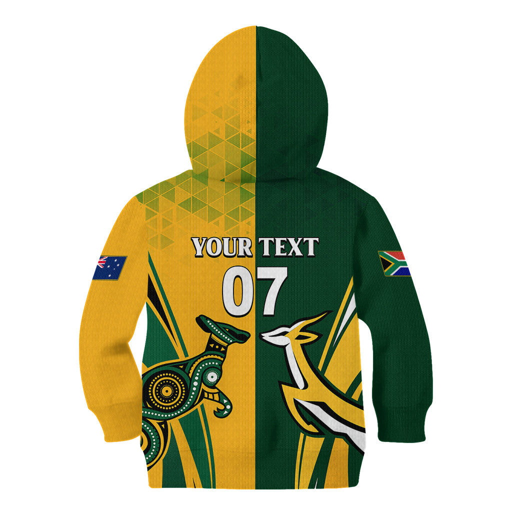 Personalised Australia Mix South Africa Rugby Kid Hoodie Wallabies And Springboks - Champions Special Ver - Vibe Hoodie Shop