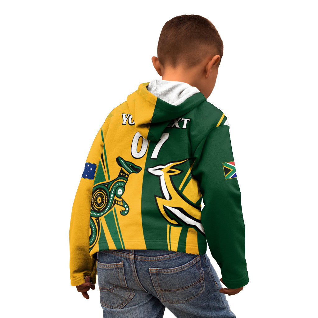 Personalised Australia Mix South Africa Rugby Kid Hoodie Wallabies And Springboks - Champions Special Ver - Vibe Hoodie Shop