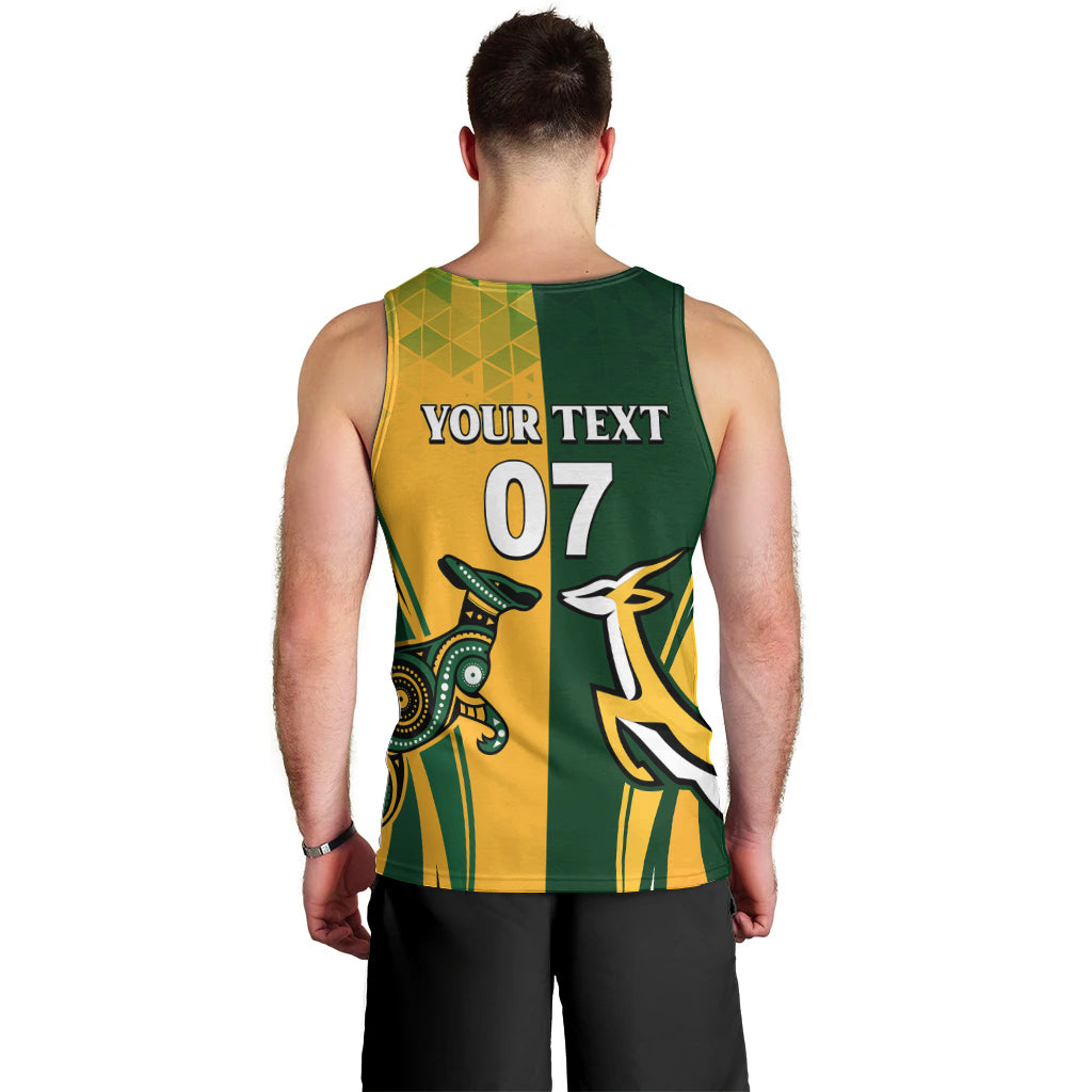 Personalised Australia Mix South Africa Rugby Men Tank Top Wallabies And Springboks - Champions Special Ver - Vibe Hoodie Shop