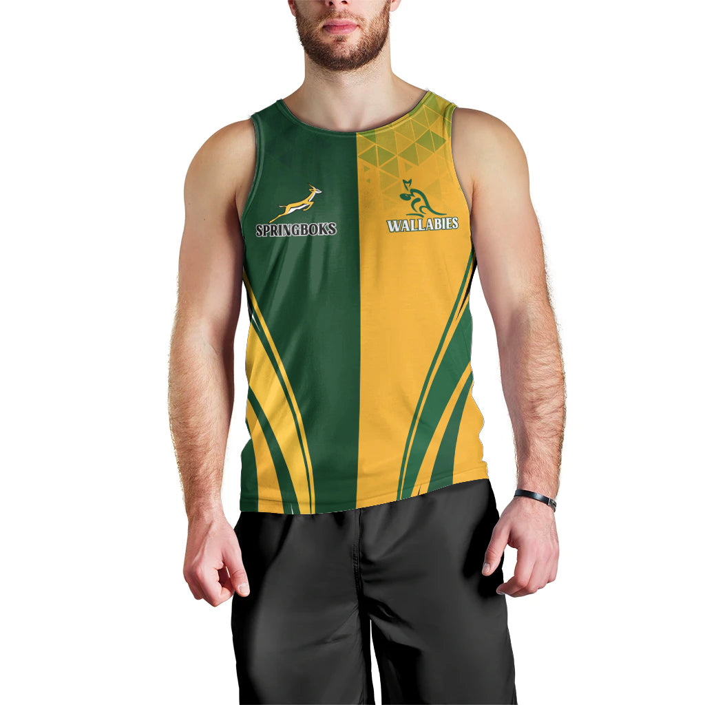 Personalised Australia Mix South Africa Rugby Men Tank Top Wallabies And Springboks - Champions Special Ver - Vibe Hoodie Shop