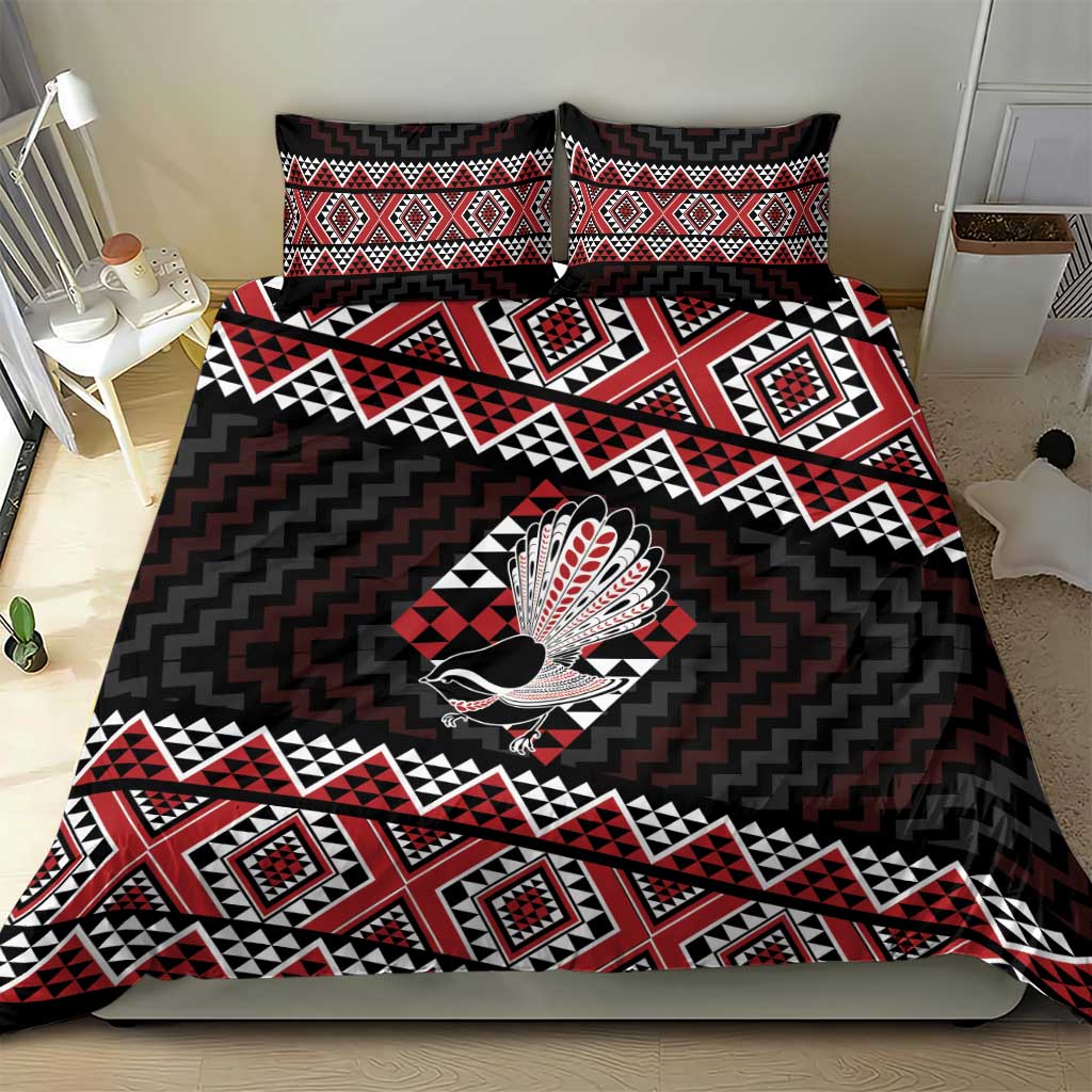 Taniko Aotearoa Bedding Set Poutama Mix Piwakawaka - Vibe Hoodie Shop
