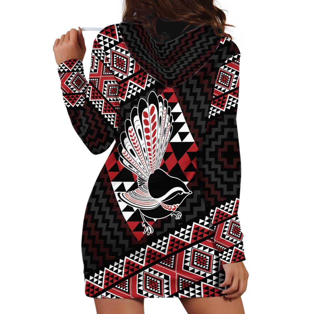 Taniko Aotearoa Hoodie Dress Poutama Mix Piwakawaka - Vibe Hoodie Shop