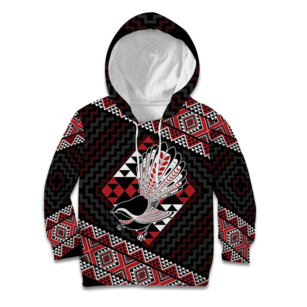 Taniko Aotearoa Kid Hoodie Poutama Mix Piwakawaka - Vibe Hoodie Shop