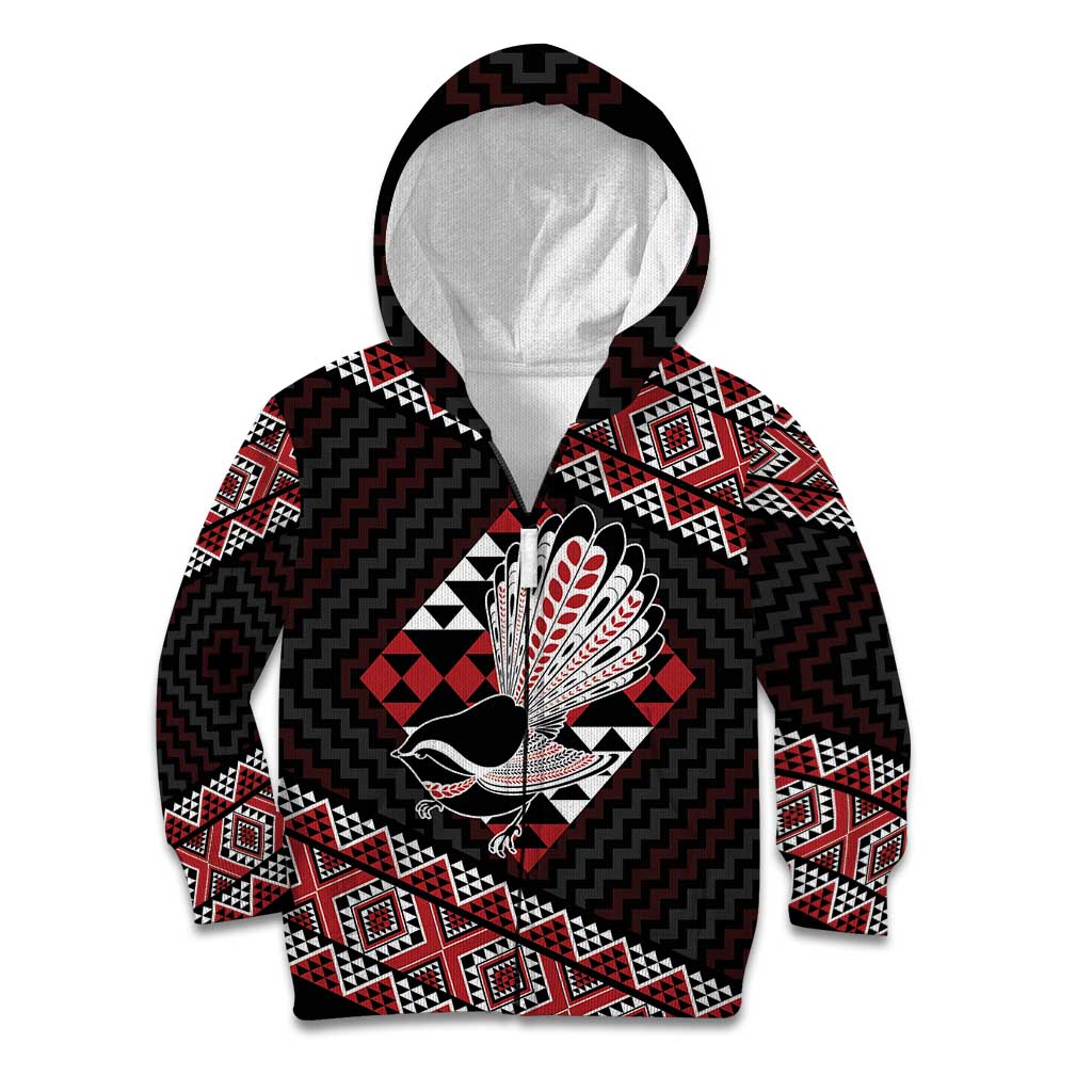 Taniko Aotearoa Kid Hoodie Poutama Mix Piwakawaka - Vibe Hoodie Shop