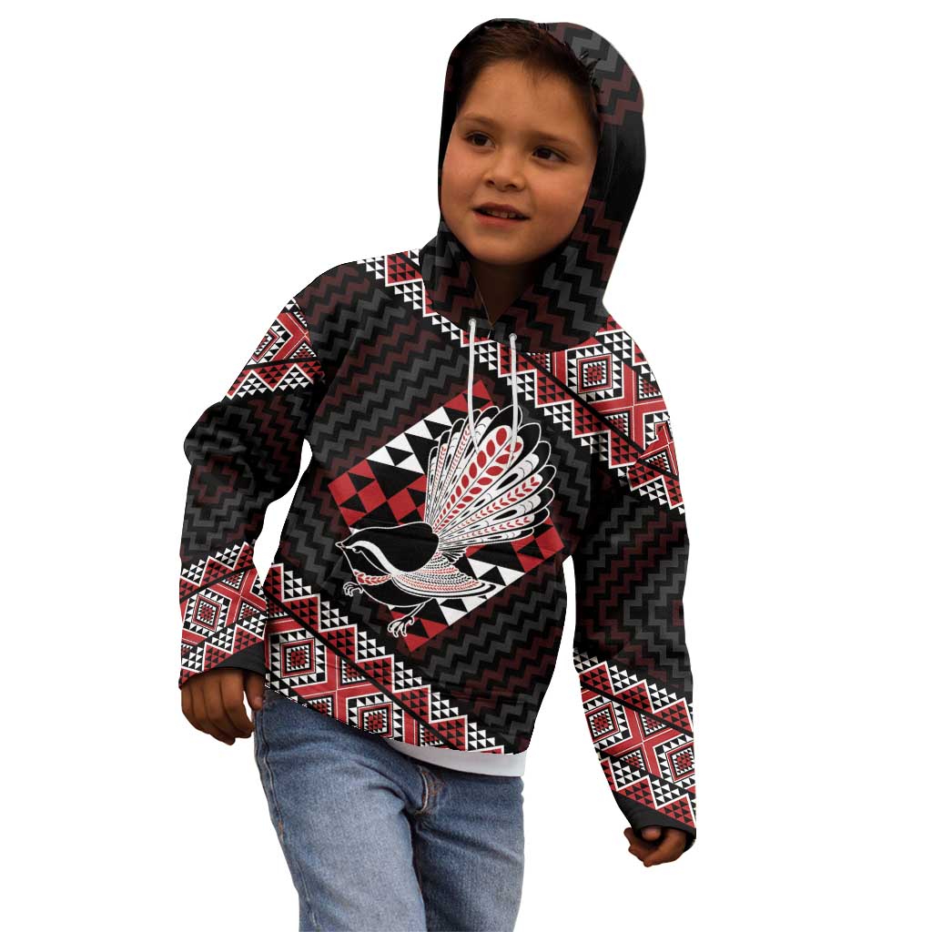 Taniko Aotearoa Kid Hoodie Poutama Mix Piwakawaka - Vibe Hoodie Shop