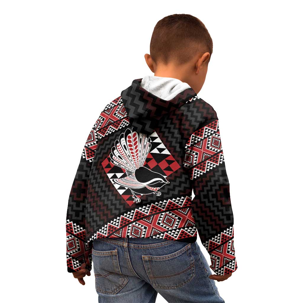 Taniko Aotearoa Kid Hoodie Poutama Mix Piwakawaka - Vibe Hoodie Shop