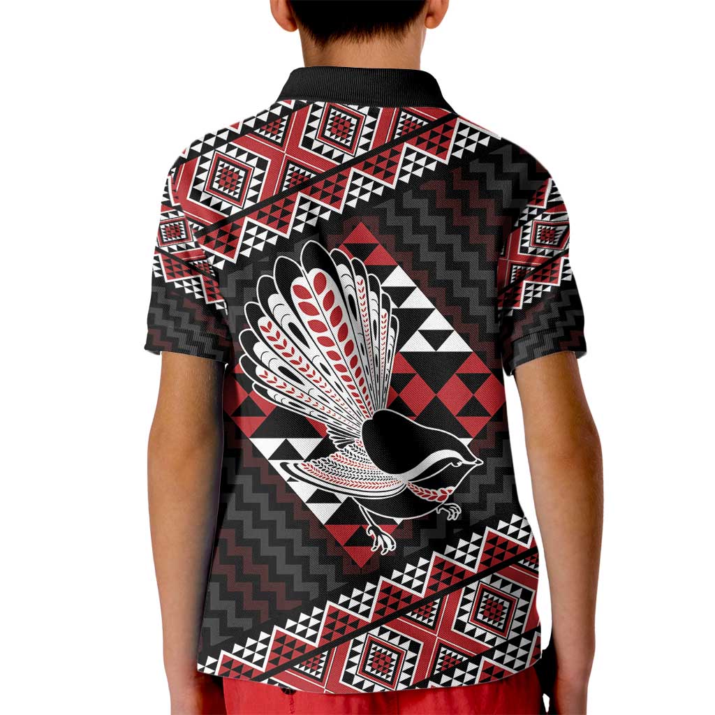 Taniko Aotearoa Kid Polo Shirt Poutama Mix Piwakawaka - Vibe Hoodie Shop