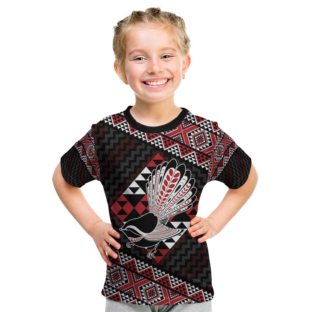 Taniko Aotearoa Kid T Shirt Poutama Mix Piwakawaka - Vibe Hoodie Shop