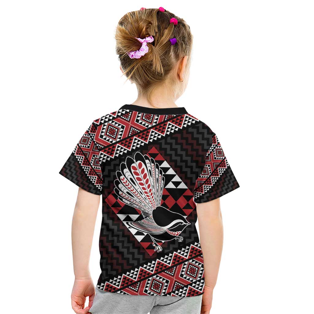 Taniko Aotearoa Kid T Shirt Poutama Mix Piwakawaka - Vibe Hoodie Shop