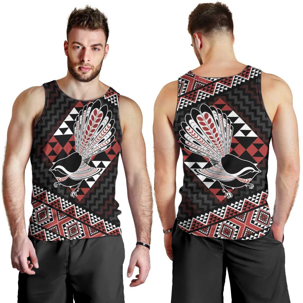 Taniko Aotearoa Men Tank Top Poutama Mix Piwakawaka - Vibe Hoodie Shop